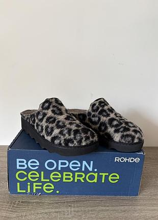 Жіночі сабо, чорний/леопард rohde 40