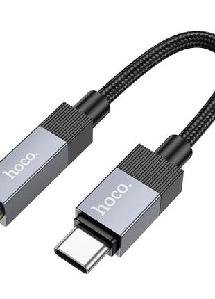 Кабель aux hoco upa32c type-c (male) to aux 3.5mm (female) 15cm черный