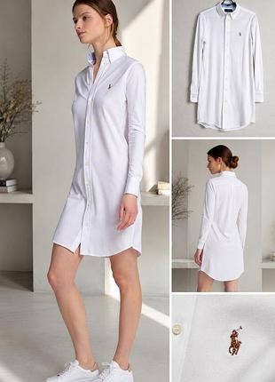 Сукня-сорочка polo ralph lauren knit oxford tunic (естетика old money)