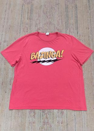 Футболка мужская большого размера коттоновая, bazinga tm warner bros, 3xl.