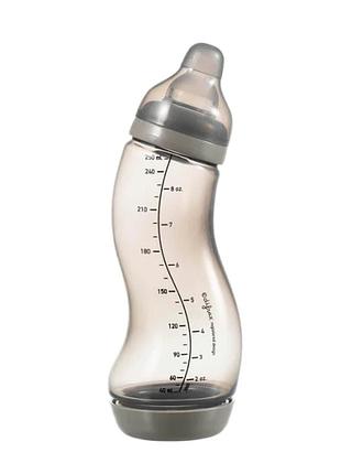 Антиколиковая бутылочка difrax s-bottle wide с силиконовой соской 310 мл серый (707 clay)