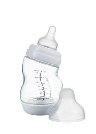 Стеклянная антиколиковая бутылочка difrax s-bottle wide с силиконовой соской 200 мл белый (3331fe)