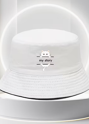 Трендовая детская/подростковая панама с котиком "my story" (унисекс)