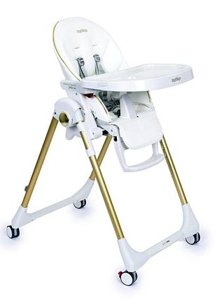 Стульчик для кормления peg-perego prima pappa follow me белый с золотистым (ih01000001bl00)