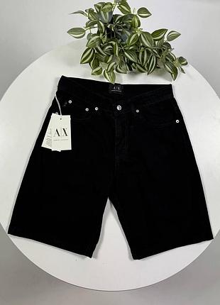 Мужские джинсовые шорты armani exchange черные шорты армани экчендж летние повседневные размер 28-38 31