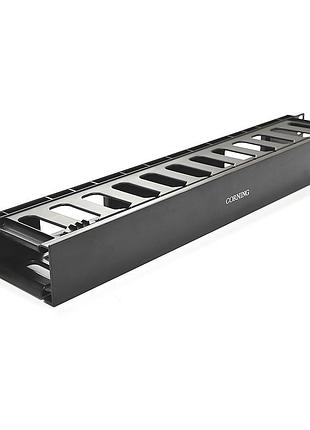 Органайзер патчкордов с крышкой 19", 1u, everon®,черный, corning