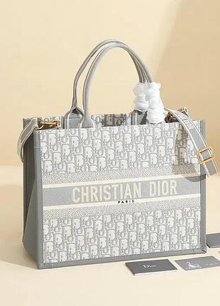 Жіноча сумка-шопер dior book tote oblique — 2 кольори