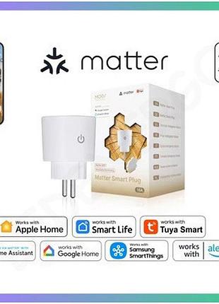Розумна розетка moes matter 16a 3680w для автоматизації електроприладів з підтримкою apple home google home alexa