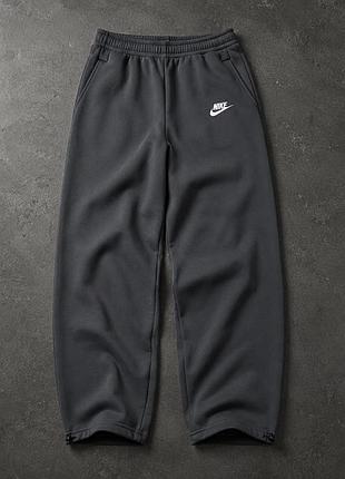Штаны nike графитовые с логотипом, спортивные штаны найк из трехнитки, прямые штаны на каждый день для мужчин xl
