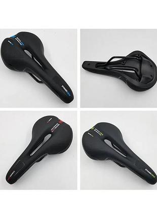 Велосипедное седло gel memory foam анатомическое с вентиляцией и светоотражающей вставкой черное