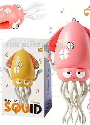 Танцюючий восьминіг / squid dance / іграшка музична інтерактивна / іграшка рожевий кальмар для дітей / робот-восьминіг