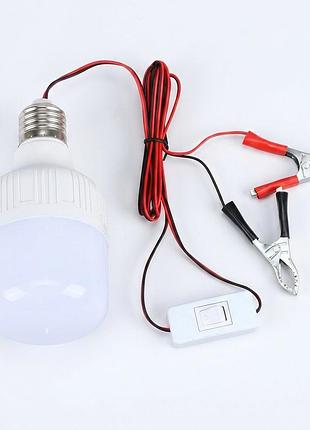 Светодиодная лампа dc12v с зажимами для аккумуляторов резервное освещение 12 в белый