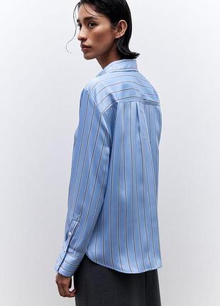 Блуза, сорочка h&m голуба в полоску, s/m