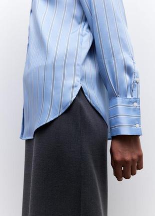 Блуза, сорочка h&m голуба в полоску, s/m 2
