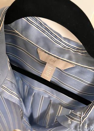 Блуза, сорочка h&m голуба в полоску, s/m 6