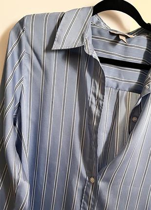 Блуза, сорочка h&m голуба в полоску, s/m 7