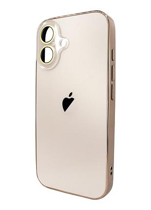 Чехол ag-pc glass для iphone 16 защитный золотой для надежной защиты от ударов и царапин