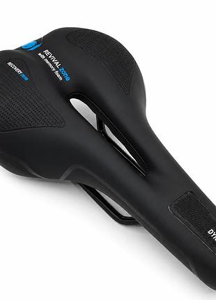 Велосипедное седло gel memory foam анатомическое с вентиляцией и светоотражающей вставкой черное