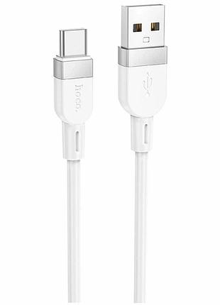 Кабель usb type-c 3a 1м силиконовый белый hoco x109 для зарядки и передачи данных