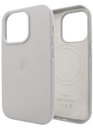 Чохол для iphone 15 pro шкіряний з magsafe світло-сірий для захисту та стилю смартфона