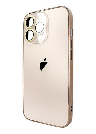 Чохол ag-pc glass для iphone 14 pro max золотий стильний захисний аксесуар для надійного захисту