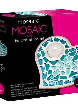 Набор для стеклянной мозаики mosaaro подсвечник сердце (ma1011)