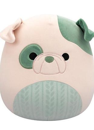 Мягкая игрушка squishmallows бульдог августин 30 см (sqcr06691)