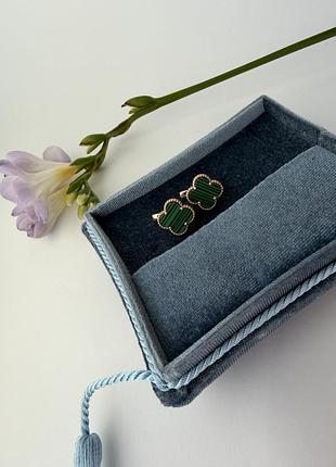 Серебряные серьги van cleef с позолотой