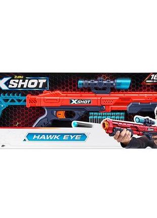 Швидкострільний бластер x-shot red excel hawk eye 16 патронів (36435r)