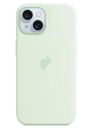 Чехол для iphone 15 силиконовый magsafe оригинальный для защиты и стиля soft mint