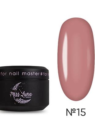 Гель для нігтів super nude builder gel 15 miss luna premium (рожевий нюд), 30ml