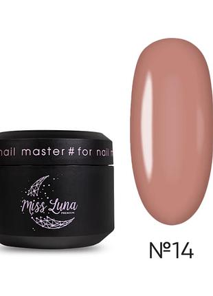 Гель для нігтів super nude builder gel 14 miss luna premium (персиковий), 30ml