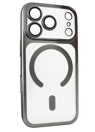 Чохол titan frame matte pc magsafe для iphone 17 pro сірий із захистом камери та посиленими кутами gray