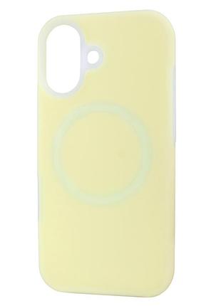 Чехол силиконовый magsafe для iphone 16 защитный с мягким покрытием mellow yellow.