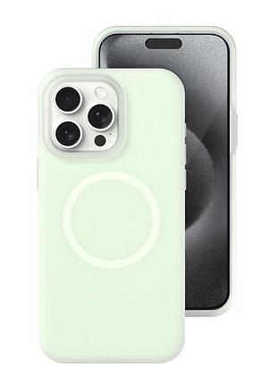 Чохол силіконовий neon case з magsafe для iphone 16 pro захист камери mint