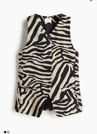 Жилет зебра h&m, вискоза 2