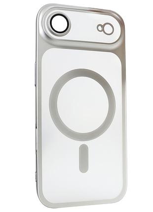 Чехол titan frame matte pc magsafe для iphone 17 air противоударный с защитой камеры цвет titanium