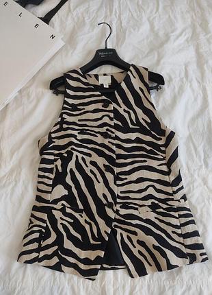 Жилет зебра h&m, вискоза