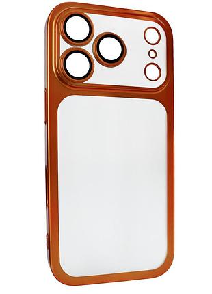 Чохол titan frame matte pc case для iphone 17 pro max протиударний із захистом камери жовтогарячий