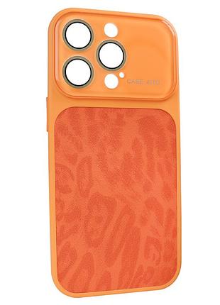 Чохол aito pu-leather leopard case для iphone 14 pro max захисний з унікальним дизайном starry orange