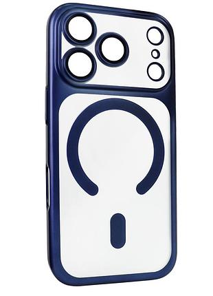Чохол titan frame matte pc magsafe для iphone 17 pro протиударний із захистом камери синій blue
