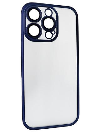 Чохол titan frame matte pc case для iphone 16 pro протиударний із захистом камери з посиленими кутами blue
