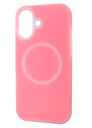 Чехол силиконовый magsafe для iphone 16 защита камеры противоударный berry pink