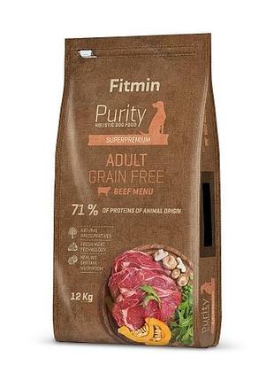 Fitmin dog purity gf adult beef (для дорослих собак середніх та великих порід з яловичиною беззерновий), 2 кг, 531114007, в