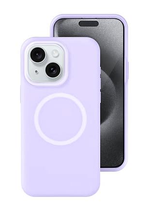 Чехол силиконовый neon case с magsafe для iphone 15 защитный пурпурный с мягким покрытием