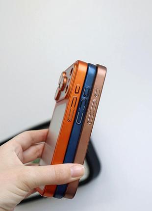 Чохол titan frame matte pc case для iphone 16 pro max протиударний із захистом камери жовтогарячий 2
