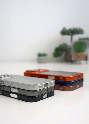 Чохол titan frame matte pc case для iphone 16 pro max протиударний із захистом камери жовтогарячий 3