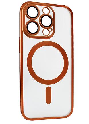 Чохол titan frame matte pc magsafe для iphone 16 pro протиударний із захистом камери жовтогарячий