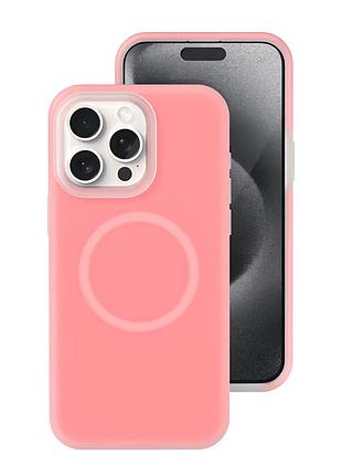 Чехол силиконовый magsafe для iphone 16 pro max защита камеры противоударный berry pink