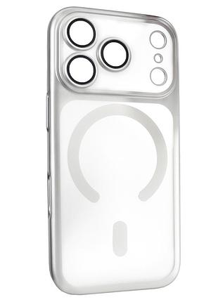 Чехол titan frame matte pc magsafe для iphone 17 pro max противоударный с защитой камеры titanium